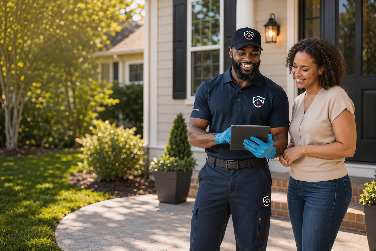 Adibug technician reviewing clear pricing with a homeowner